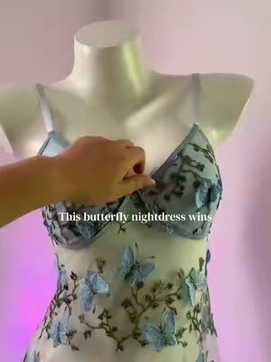 Sooo beautiful!!!! This butterfly nightdress wins #dress #nightdress #minidress #tiktokshopholidayhaul #spotlightfinds