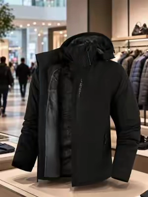Chaqueta de esquí impermeable con capucha de peso pesado para hombre con forro de lana de cordero - Abrigo deportivo para acampar en invierno, senderismo, chaquetas, equipo de pesca, chaquetas de lana para hombre para todo tipo de clima,. #Mens #Heavyweight #waterproof #H 