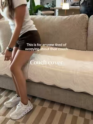 Pretty couch, way less stress. #CouchCover #LivingRoomMakeover #LivingRoomIdeas #AffordableHomeDecor #sofacover