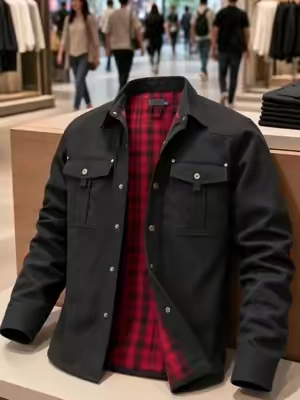 Zaitun Chaqueta Shacket forrada de franela para hombre a cuadros Camisa al aire libre de sarga occidental de vaquero con forro cepillado Chaqueta, Summerwins, regalos del día del padre, regreso a la escuela, compras de regreso a la escuela. #Zaitun #Mens #Flannel #Lined #Sha