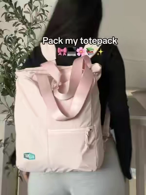 Can be worn as a tote or backpack 🤩 Fits a laptop & 2 drinks ✨  #bagsmart #backpack #schoolbag #totebag #TikTokshopbacktoschool 