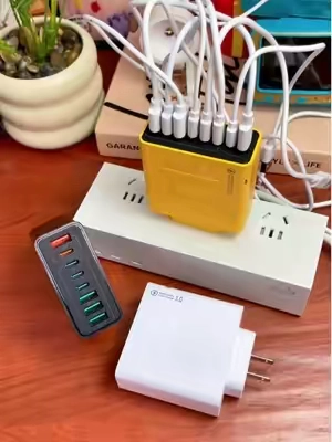 Too many devices, not enough outlets? This 8-port charger keeps your phone, tablet, earbuds, and more powered up-fast. Four USB-C, four USB-A, all in one sleek, portable hub. Clean desk, full charge, zero hassle#tiktokshop#fyp#travelcharger#tiktokshopblackfriday 