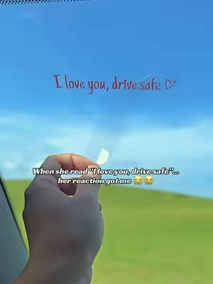She thought I just put a sticker on her car... until she read it. 😭❤️ #CoupleGift #ILoveYou #DriveSafe #carsaccessories #GiftIdeas 