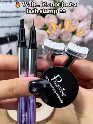 I thought this was just a lash stamp… but it also has a brow pencil and eyeliner inside. A 4-in-1 makeup tool that makes everyday eye makeup so much easier. #LashStamp #MakeupHack #BeautyTok #EyeMakeup #MakeupTools 