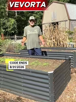 【SummerFinds】VEVOR Metal Raised Garden Bed, Outdoor Galvalume Planter Garden Box, Open Bottom Design, Large Planter Raised Bed for Growing Vegetables, Flowers, Herbs, and Succulents, Gray #TikTokshopbacktoschool #homemakeover #raisedbed #raisedbedgarden #garden 