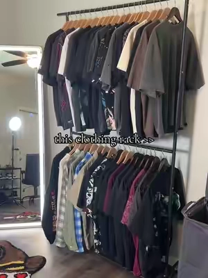 super easy to build and it has wheels so you can move it anywhere #fashion #clothingrack #homedecor #furniture #storage 