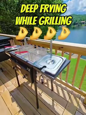This deep fryer is a great addition to any grill setup. Imagine cooking up some burgers while simultaneously making crispy fries or hot wings. It makes outdoor meals so much more fun and diverse! #OutdoorCooking #GrillLife #DeepFryerFun #fyp #lilbitofdeepfry 