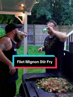 Asian stir fry and @Frankie Francis made us some BANGIN Sake Bombs!! 