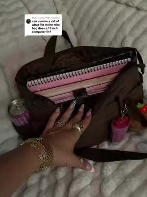 Replying to @jess_2713 your 11in would fit perfectly 🤎 sorry for the late reply @BAGSMART #bagcheck #whatsinmybag #laptopbag #replytocomment #aesthetic 