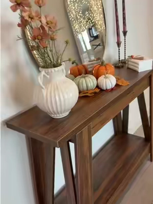 Moderna y elegante mesa para la entrada de tu hogar, luce tan bella y su material es de muy buena calidad y fue fácil de armar  #entrywaydecor #entrywaytable #consoletable #BackToSchool #tiktokshopsummersale 