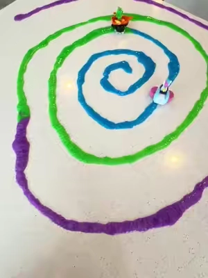 Slime + cars + creativity = the perfect combo! 🚗💚 Let your kids design their own slime track, customize it however they want, and race their little cars through it. It’s SO much fun and cleanup is surprisingly easy! 🙌 #slime #kidstoys #sensoryplay #kidsactivities #playtime 