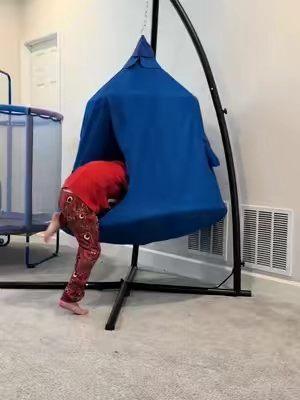 This sensory treehouse is such a unique sensory experience because it literally feels like you’re floating! 🥹💫 My son with autism + ADHD absolutely loves it. It’s the perfect quiet, calming space when he needs a break. It’s fully blackout, has lights inside, and even has an inflatable base for extra sensory fun! 💙 #sensoryplay #sensoryroom #autismmom #sensoryfriendly #specialneeds 