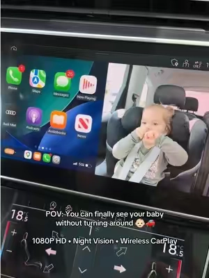 I love being able to keep an eye on my little one without constantly turning around while driving. 👶🏻🚗 Clear 1080P video, night vision, and wireless CarPlay all in one — such a smart upgrade for family trips! #BabyCarCamera #CarPlay #Ottocast #MomMustHaves #FamilyTravel
