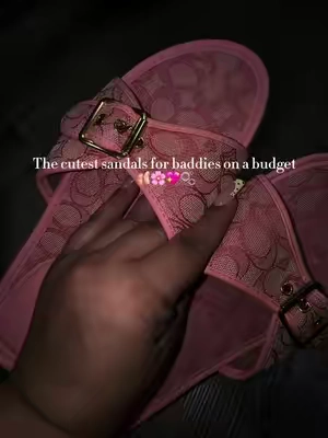#pink #budget #pinksandals #girlythings #designer 