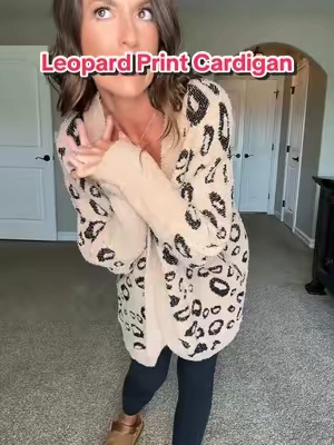 The softest cutest leopard print cardigan! ✨ #leopardprint #cardigans #oversizedcardigan #sweaterseason #tiktokshopcreatorpicks 