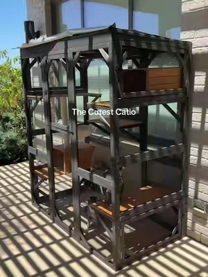 I can’t get over the price and the quality of this Catio! My cats love basking in the sun inside of this! #catsoftiktok #catio #catlover 