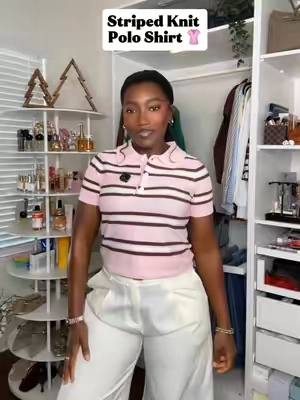 #stripedshirt #poloshirt #poloknit #fashiontiktok #cutetops 