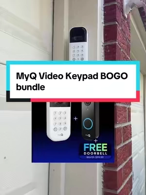 MyQ is running a BOGO deal on the smart video keypad. When you buy it, you also get a video doorbell! This is limited time so grab it before it’s gone! #myq #bogo #garagekeypad #videodoorbell #homesecurity 