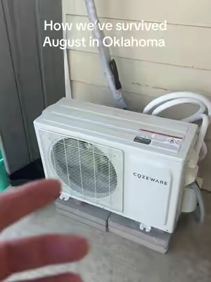 Our home office doesn’t have windows and the most practical way we could figure out to cool it. This summer has been a mini split.  This one is DIY and has been a game changer for us.  #cozeware #minisplit ##diyproject##heatwave##homecooling