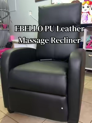 🖤  EBELLO PU Leather Massage Recliner Chair Winback Recliner Chairs, Modern Padded Seat Reclining Chair Single Sofa for Living Room, Adjustable Home Theater Seating Office Black🛍️🎁 #homedecor #EBELLOPULeather #massagerecliner #TikTokshopbacktoschool 