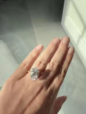 My ring is getting fixed right now and this replacement is a STUNNNNNING addition #ringtok #engagementring #weddingring #weddingtok #proposal 