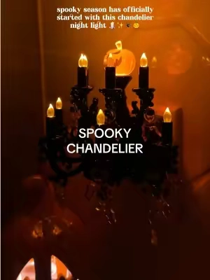 this spooky chandelier night light is everything!! 🖤🎃 #nightlight #halloweendecor #halloweennightlight #spookyseason #tiktokshop 