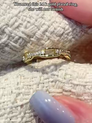 You need this 14k gold plated ring, she will not tarnish #moissanite #jewelry #ring #backtoschoolshopping #gift 