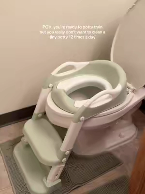 we’re going straight to the big toilet with this one 😂 #pottytraining #toddlermom #pottytrainingtips #toddleressentials #momfinds