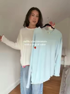 & it’s that super soft cloud like knit 🥹🤍 5’2 wearing a size medium 