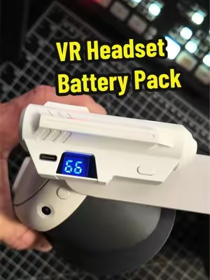 Such a convenient little upgrade for your Meta Quest! 🔋 5,000mAh rechargeable battery, LCD battery display, and a compact design that plugs right into the headset. #MetaQuest #MetaQuest3 #Quest3S #VRGaming #TikTokShop 