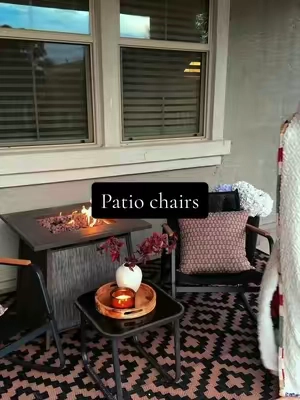 Rocking on the back porch in the coziest chairs 🥹 #patioset  #outdoorfurniture #autumn  #fallporch #patiorockers 