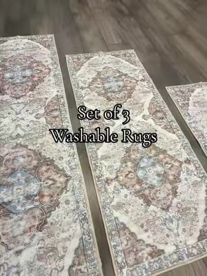 These are 10/10! Love the pops of color #kitchenrug #runnerrug #homefinds #washablerugs #bathroomrugs 