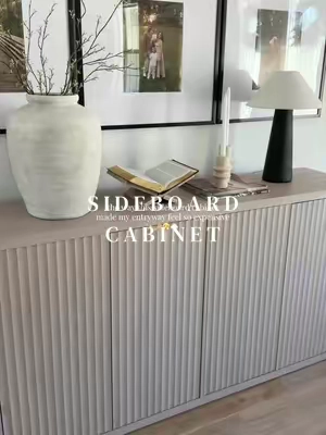 Can’t wait to decorate this sideboard for fall 😍🍂 | @SICOTAS   #sideboardstyling #modernentrywaydecor #cozyhome #sideboardcabinet #fallaesthetic 