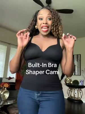 No bra needed! It’s built into the cami! 🙌🏽✨@Shapermint #builtinbra #builtinbracami #shaperwear #TikTokshopbacktoschool #bratank 