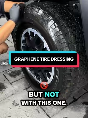 Graphene dressing was designed to stay in your tires and not fly onto your paint! #fyp #tireshine #detailersoftiktok #stock #TikTokshopbacktoschool @Legendary Car Care 
