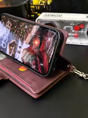 Wallet case with stand and strap, all in one! #iPhone17 #phoneaccessories #summerfinds #phonecase #case