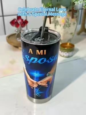 Spanish Wife Faith & Love Stainless Tumbler 💖💍 #WifeGift #ChristianLove #Faith #AnniversaryGift #couplegoals 