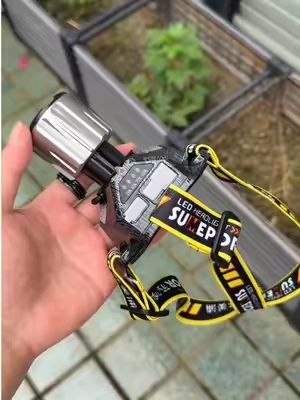 twist zoom · motion sensor · stepless dimming · 120° tilt · 3‑color side light with strobe.#headlamp #fivecolorheadlamp #nightfishing #flashlight#led 