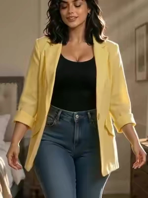 Obsessed with this pop-of-color blazer 💖💛#blazer #OOTD #sohochic #tiktokshop #tiktokmademebuyit 