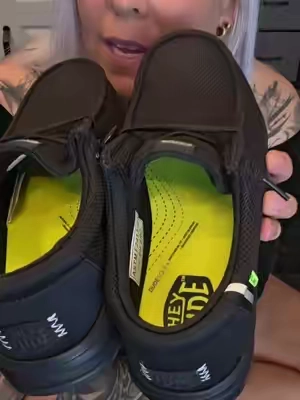 Work shoes that actually look like shoes you’d WANT to wear 👏 These Hey Dudes have a composite toe for added protection, but they’re still lightweight, comfortable, and perfect for long shifts on your feet. No more clunky work shoes! 👟 @HeyDude  #WomensWorkShoes #CompositeToeShoes #HeyDudeWorkShoes #WomensSafetyShoes #WorkShoesForWomen 