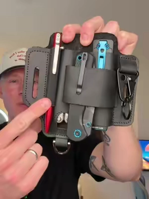 Men’s belt sheath for EDC. #sheath #flashlight #pocketknife #multitool #TikTokshopbacktoschool 