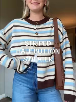 Give me all the fall striped sweaters!!🍂🎃🧺 #womensfashion #outfitinspo #falloutfits #TikTokshopbacktoschool #affordablefashion 