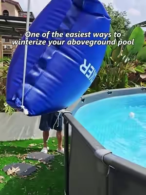 One of the easiest upgrades for winter pool closing. ❄️ Inflate it, secure it, cover the pool—and let the pillow help protect your pool all winter long. #poolhacker #PoolClosing #TikTokshopbacktoschool #poolpillow  #poolseason