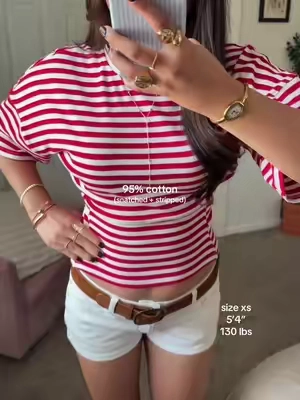 SNATCHED ⌛️💌 #stripedtop #tee #cidertop 