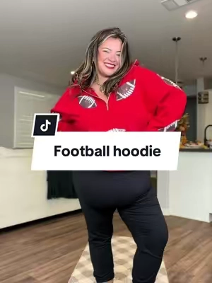 Girlie football hoodie that’s fits my big body?!? Yes please!!! #footballhoodie #footballgirl 