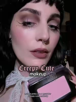 Creepy cute makeup has never looked so soft. 🖤🌸 🌙 #MonoBlush in Pale Rose 🌙 #SculptingLipPencil in Blush 🌙 #CloudLabLipClay in Pink Himalayan Our favorite muted pinks come together for a soft grunge look with a sweetly haunted edge. Would you try this soft, strange, and just a little bit spooky look? 🕸️🥀 #grungemakeup #softgoth   