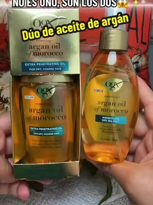 Dúo de aceite de argán para darle brillo, suavidad y ayudar a controlar el frizz ✨ Dos productos para complementar tu rutina de cabello. 🫶#OGX #aceitedeargan #cabellosano #cuidadodelcabello #tiktokshop 