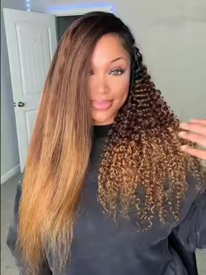 ‼️2-N-1 CROCHET HAIR‼️ If you do your own hair, add this to your cart!! 😍 @Luvmehair  HAIR: LUVME 2n1 Wet & Wavy Ombre Brown Crochet Hair | This hair is linked in the orange Shopping Cart! 🧡⬇️🛒 #l#luvmehairl#luvmecrochetm#miracleknotst#tiktokshopbacktoschooltiktokmademebuyit 