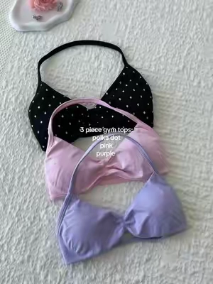 in love with these gym tops <3 #GymTok #sportsbra #set #polkadots #pink