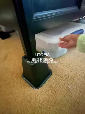 These risers support up to 1300 Ibs, are heavy duty, stable, & easy to use. 🛏️ #SmallSpaceHacks #bedrisers #sohochic #backtoschool #TikTokshopbacktoschool  @Utopia Brands 
